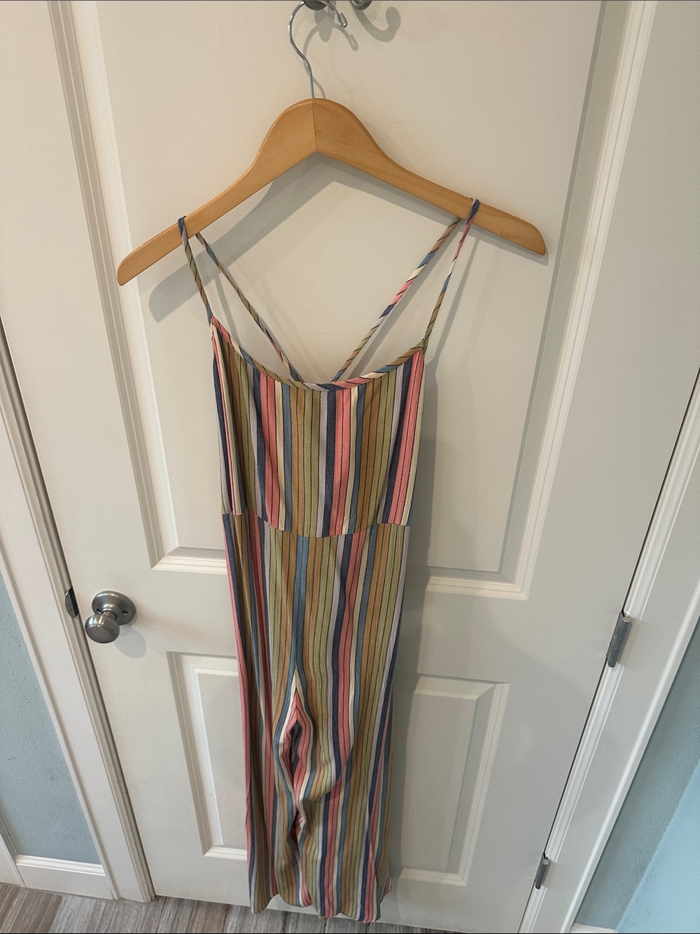 Striped Multicolor Spaghetti-Strap Jumpsuit